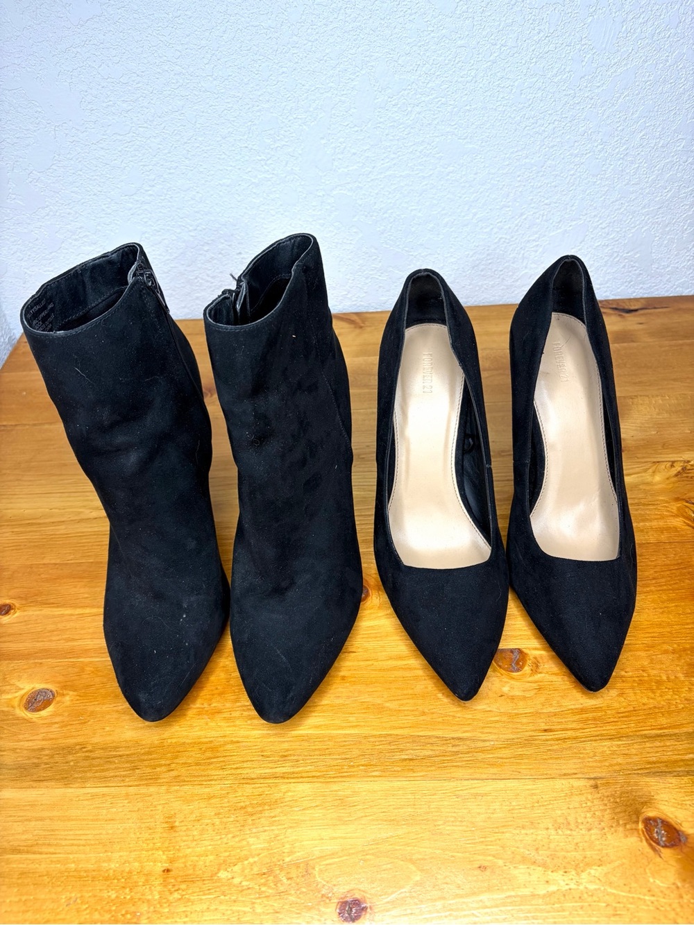 Forever 21 Black Suede Stiletto Pumps And Ankle Boots Heels Bundle Women’s Sz 9
